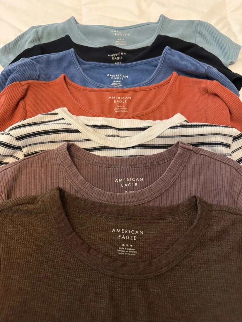 American Eagle bundle of 7 Baby tees and a bodysuit. - Picture 2 of 3
